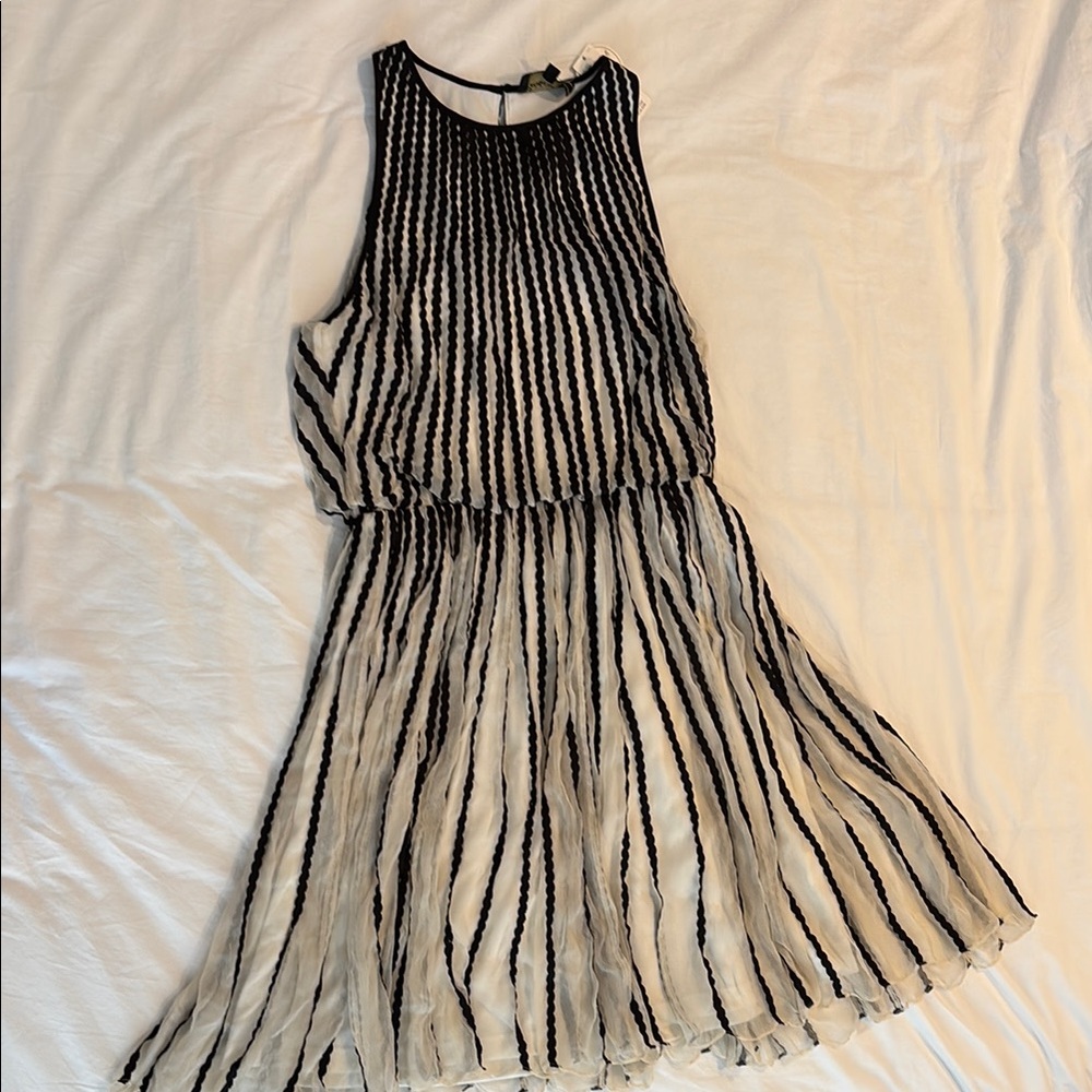 Anthropologie Cream Pleated Halter Midi Dress